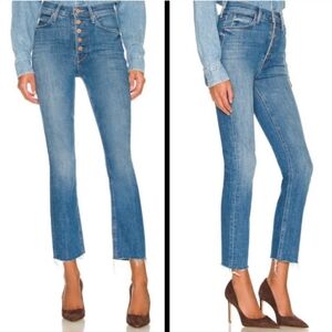 MOTHER Jeans The Pixie Dazzler Ankle Fray Straight Leg Beginner's Luck Size 26